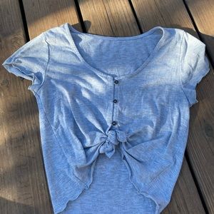 Stretchy soft gray crop top